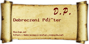 Debreczeni Péter névjegykártya