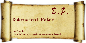 Debreczeni Péter névjegykártya