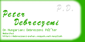 peter debreczeni business card